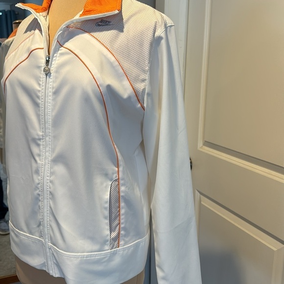 Nike white orange zip front lightweight jacket Large - Picture 4 of 11